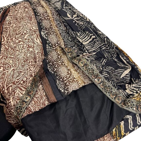 Chico's Silk Multi-Pattern Embellished Trim Maxi Skirt - Picture 7 of 14